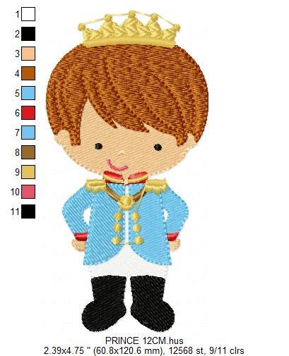 Prince embroidery designs - King embroidery design machine embroidery pattern - Baby boy embroidery file - Fairytale digital download pes