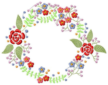 Monogram Frame embroidery designs - Flower embroidery design machine embroidery pattern - rose wreath embroidery file - Instant download pes Marcia Embroidery