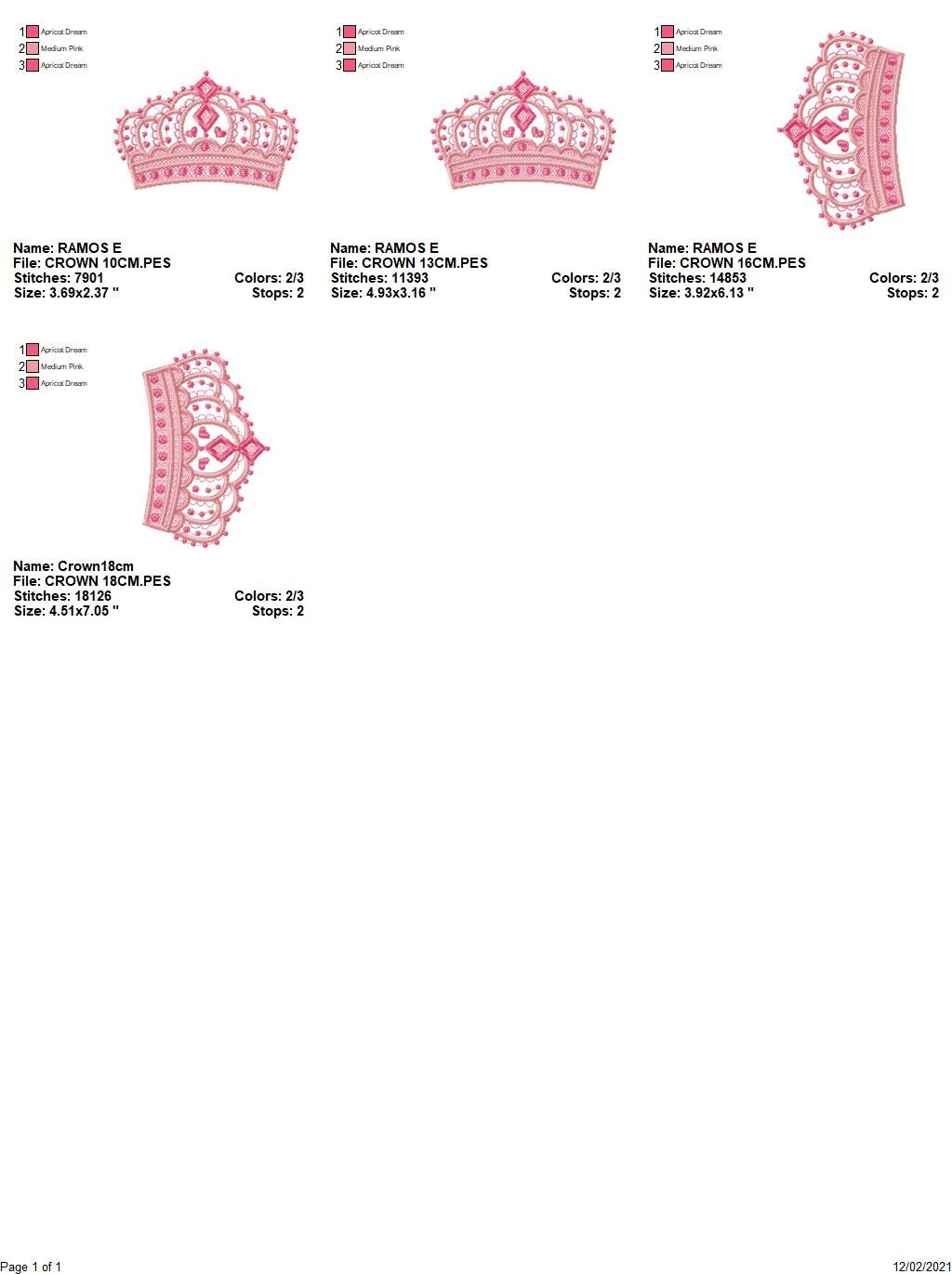 Crown embroidery designs - Princess crown embroidery design machine embroidery pattern - Beauty Pageant Crown design - princess queen crown