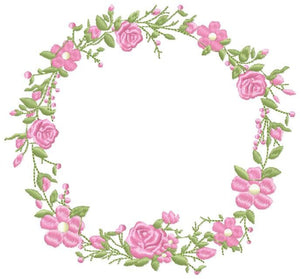 Frame embroidery designs - Flower embroidery design machine embroidery pattern - rose embroidery file girl embroidery - roses frame design