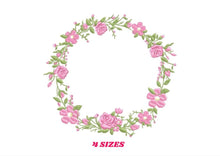 Load image into Gallery viewer, Frame embroidery designs - Flower embroidery design machine embroidery pattern - rose embroidery file girl embroidery - roses frame design
