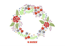 Carica l&#39;immagine nel visualizzatore di Gallery, Monogram Frame embroidery designs - Flower embroidery design machine embroidery pattern - rose wreath embroidery file - baby girl embroidery
