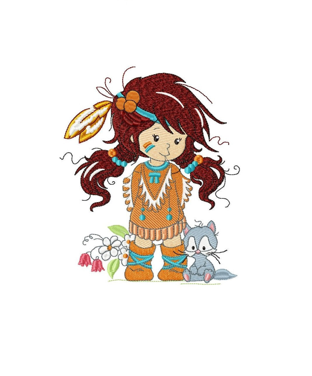 Indian Girl embroidery designs - Fairy embroidery design machine embroidery pattern - baby girl embroidery file - instant download pes jef