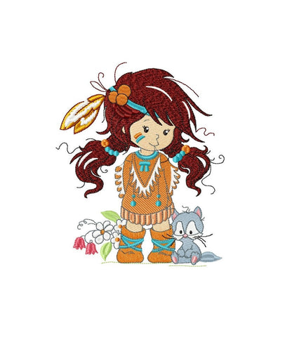 Indian Girl embroidery designs - Fairy embroidery design machine embroidery pattern - baby girl embroidery file - instant download pes jef