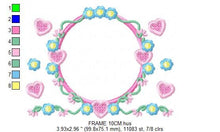 Charger l&#39;image dans la galerie, Monogram Frame embroidery designs - Flower embroidery design machine embroidery pattern - Rose wreath embroidery file - instant download
