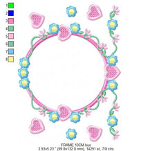 Cargar imagen en el visor de la galería, Monogram Frame embroidery designs - Flower embroidery design machine embroidery pattern - Rose wreath embroidery file - instant download
