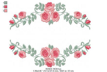 Charger l&#39;image dans la galerie, Roses embroidery designs - Flower embroidery design machine embroidery pattern - Flowers embroidery file - Flowers for towel embroidery pes
