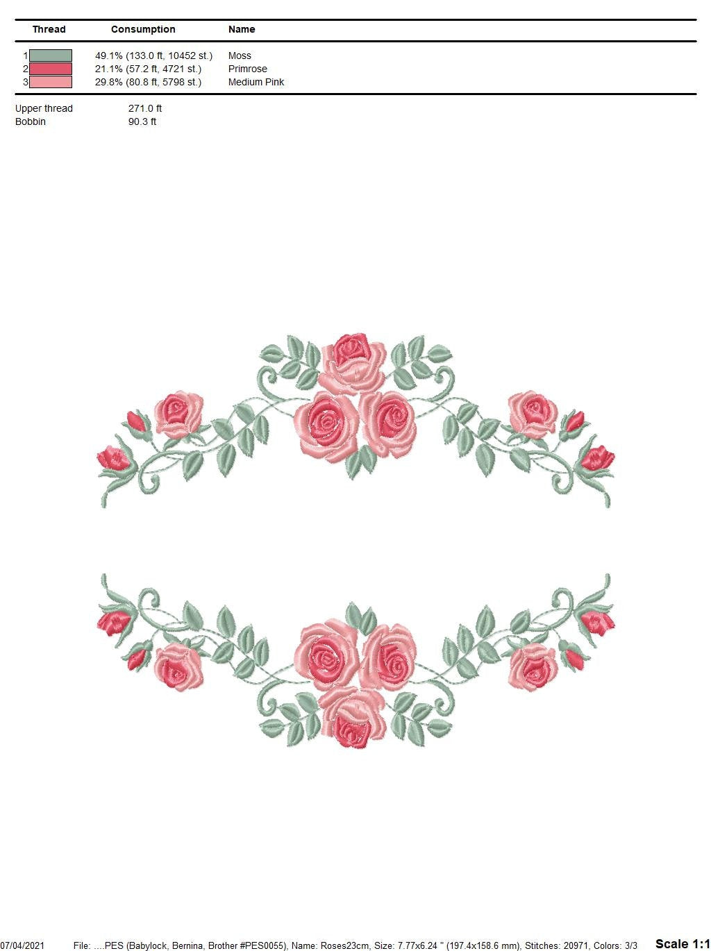 Roses embroidery designs - Flower embroidery design machine embroidery pattern - Flowers embroidery file - Flowers for towel embroidery pes Marcia Embroidery