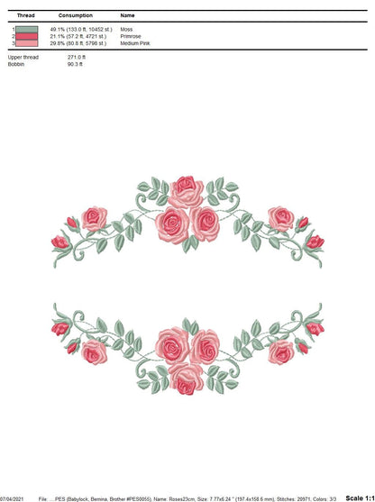 Roses embroidery designs - Flower embroidery design machine embroidery pattern - Flowers embroidery file - Flowers for towel embroidery pes Marcia Embroidery
