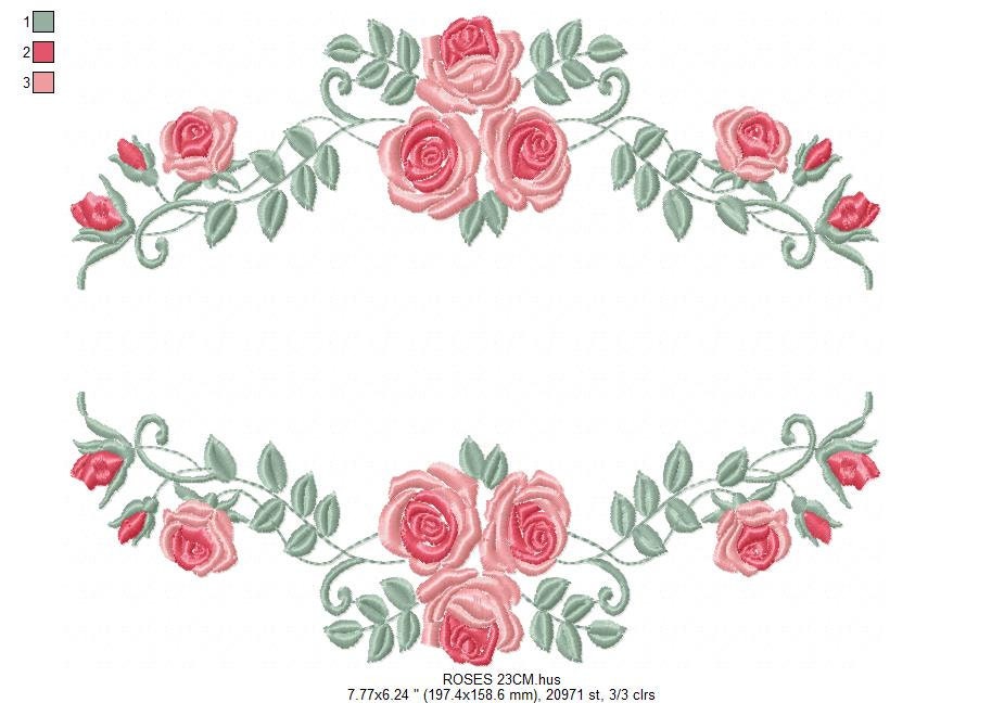 Roses embroidery designs - Flower embroidery design machine embroidery pattern - Flowers embroidery file - Flowers for towel embroidery pes