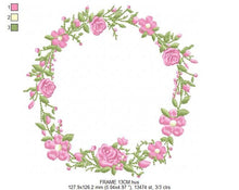 Laden Sie das Bild in den Galerie-Viewer, Frame embroidery designs - Flower embroidery design machine embroidery pattern - rose embroidery file girl embroidery - roses frame design
