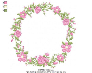 Frame embroidery designs - Flower embroidery design machine embroidery pattern - rose embroidery file girl embroidery - roses frame design