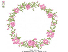 Load image into Gallery viewer, Frame embroidery designs - Flower embroidery design machine embroidery pattern - rose embroidery file girl embroidery - roses frame design
