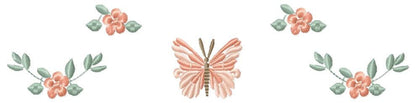 Flower embroidery designs - Butterfly embroidery design machine embroidery pattern - Tea towel embroidery file - Kitchen apron download pes