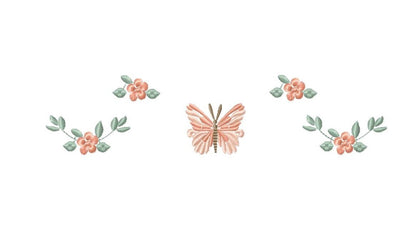 Flower embroidery designs - Butterfly embroidery design machine embroidery pattern - Tea towel embroidery file - Kitchen apron download pes