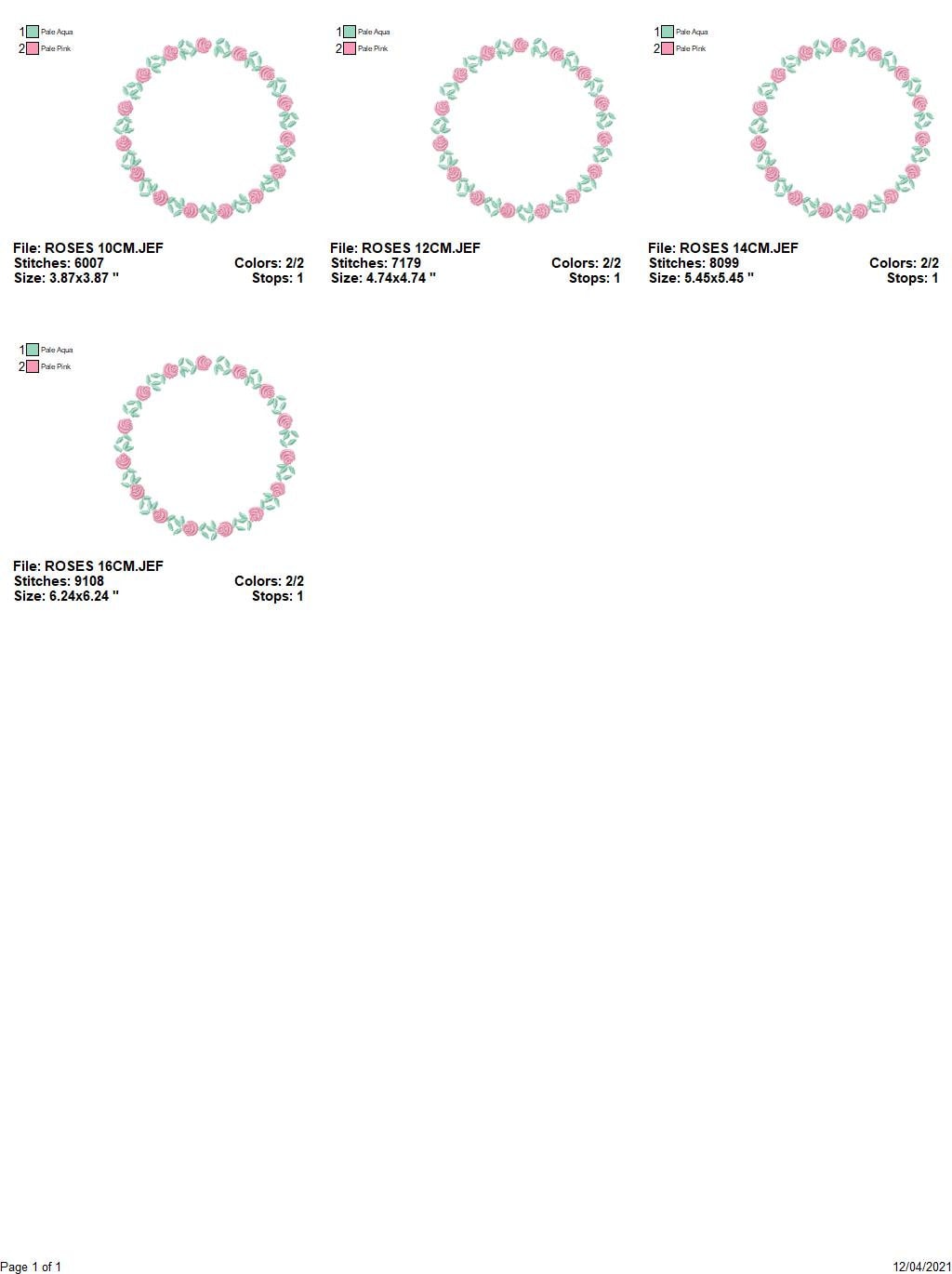 Roses Round Frame embroidery designs - Flower Wreath embroidery design machine embroidery pattern - Floral Garland file - Instant download