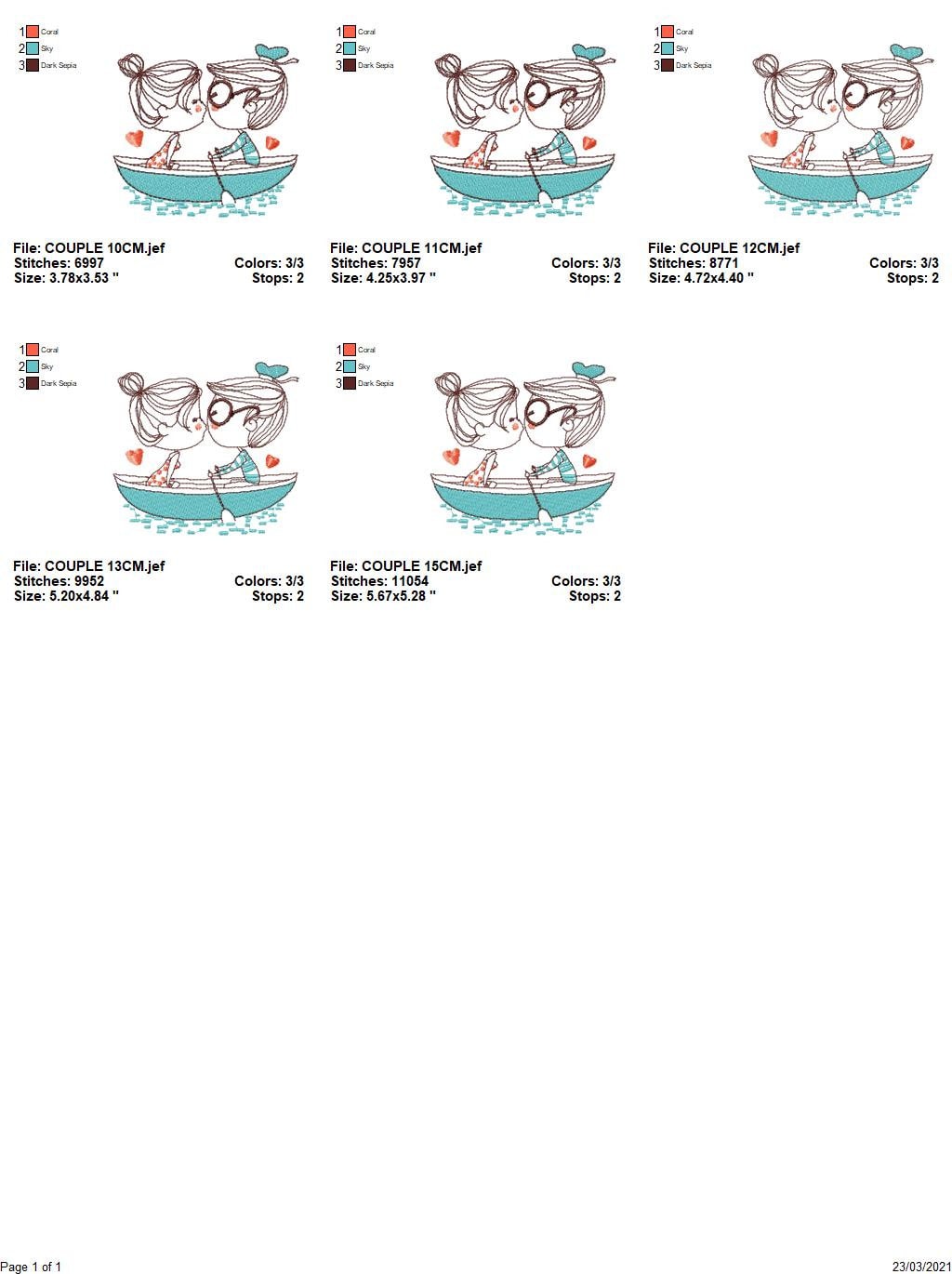 Love Couple embroidery designs - Valentines in a boat machine embroidery pattern - Romance gondula girlfriend boyfriend - Instant download