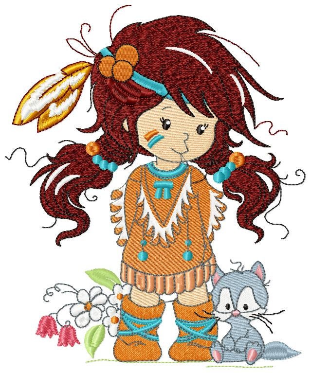Indian Girl embroidery designs - Fairy embroidery design machine embroidery pattern - baby girl embroidery file - instant download pes jef