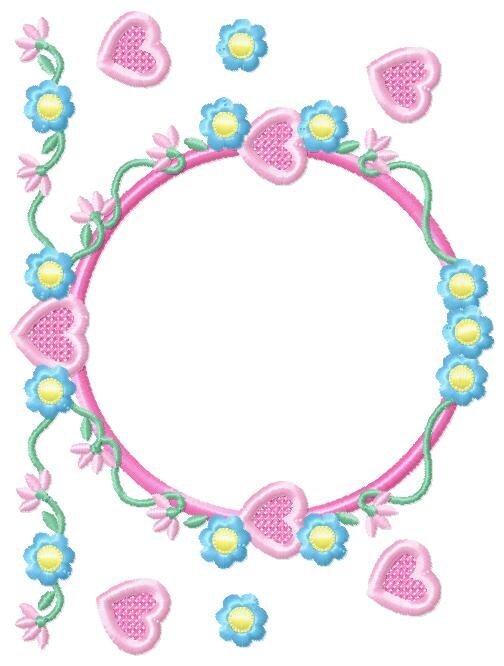 Monogram Frame embroidery designs - Flower embroidery design machine embroidery pattern - Rose wreath embroidery file - instant download