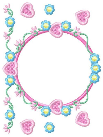 Monogram Frame embroidery designs - Flower embroidery design machine embroidery pattern - Rose wreath embroidery file - instant download