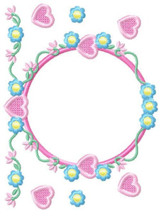 Monogram Frame embroidery designs - Flower embroidery design machine embroidery pattern - Rose wreath embroidery file - instant download