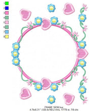 Load image into Gallery viewer, Monogram Frame embroidery designs - Flower embroidery design machine embroidery pattern - Rose wreath embroidery file - instant download
