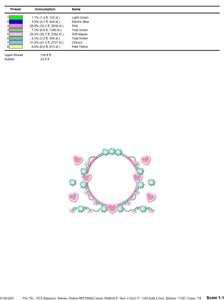 Monogram Frame embroidery designs - Flower embroidery design machine embroidery pattern - Rose wreath embroidery file - instant download