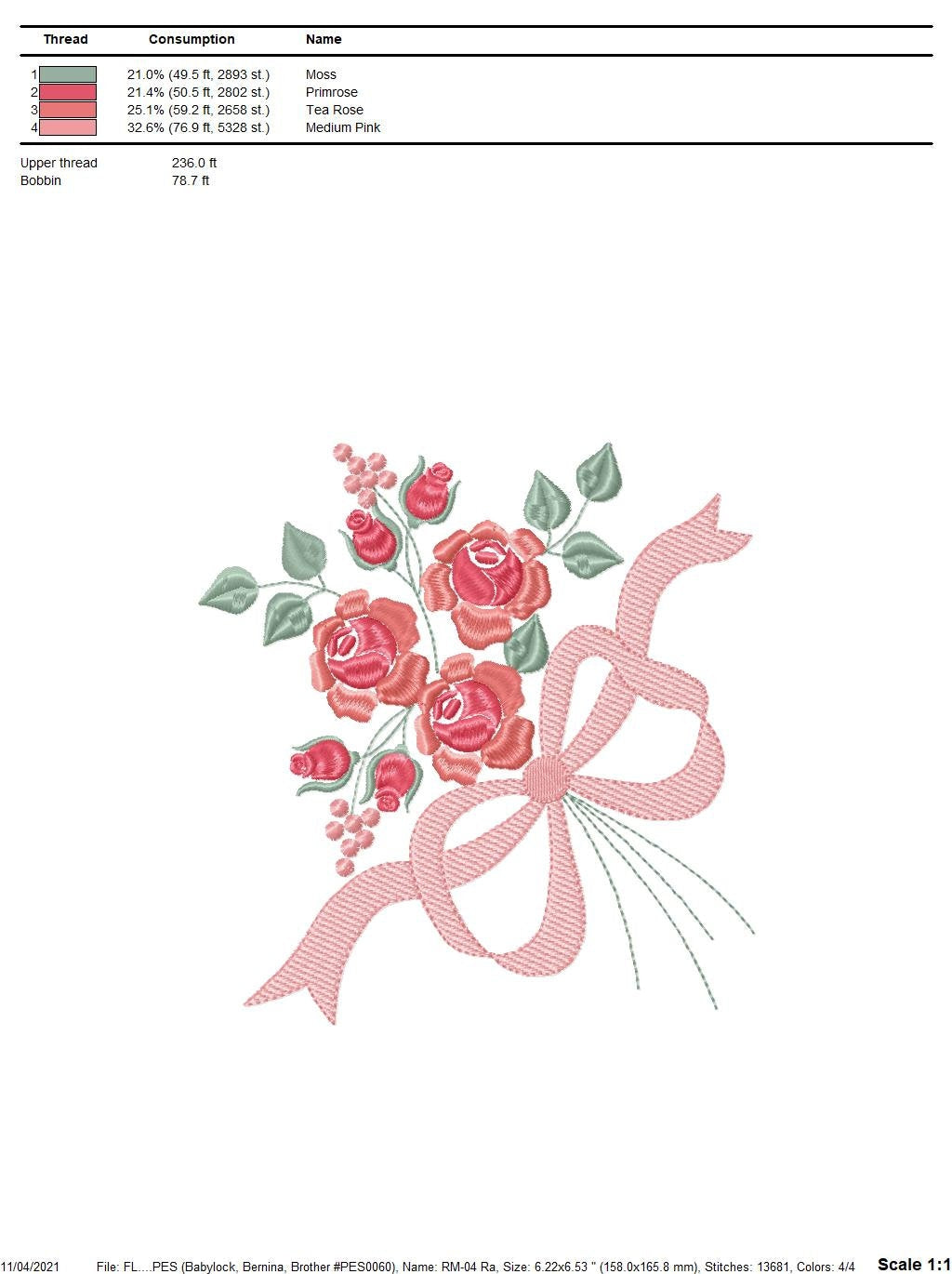 Flowers embroidery designs - Kitchen Towel embroidery design machine embroidery pattern - Roses embroidery file - Roses Bouquet embroidery