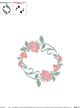 Load image into Gallery viewer, Monogram Frame embroidery designs - Flower embroidery design machine embroidery pattern - rose wreath embroidery file - baby girl embroidery
