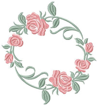 Laden Sie das Bild in den Galerie-Viewer, Monogram Frame embroidery designs - Flower embroidery design machine embroidery pattern - rose wreath embroidery file - baby girl embroidery
