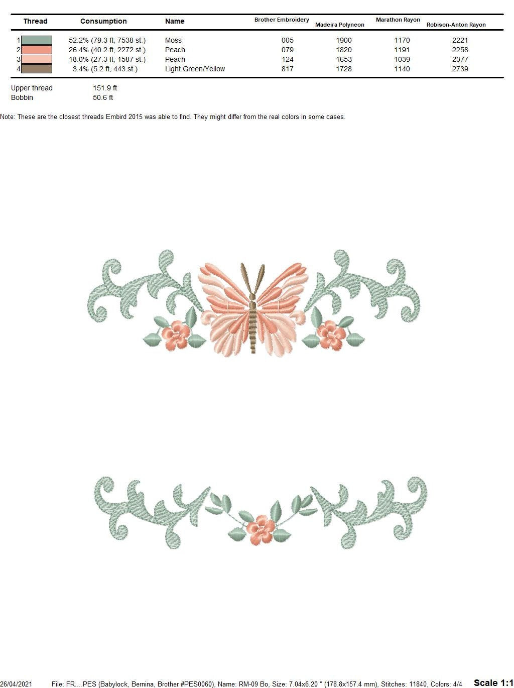Flower frame embroidery designs - Butterfly embroidery design machine embroidery pattern - Tea towel embroidery file - kitchen cloth pes