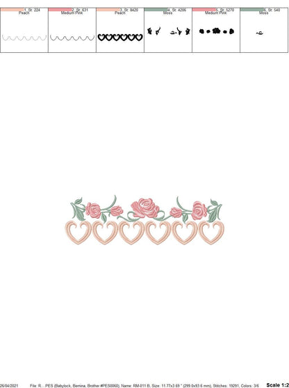 Roses embroidery designs - Kitchen Towel embroidery design machine embroidery pattern - Floral embroidery file - instant download pes jef