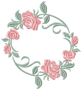 Monogram Frame embroidery designs - Flower embroidery design machine embroidery pattern - rose wreath embroidery file - baby girl embroidery