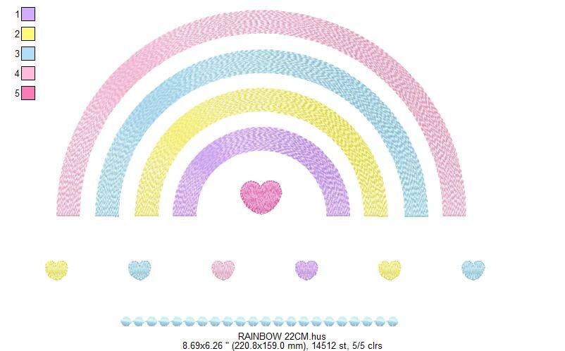 Cloud embroidery design - Rainbow embroidery designs machine embroidery pattern - Baby girl embroidery file - digital download sky rainbow