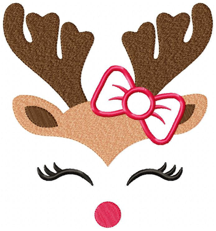 Christmas Rudolf Reindeer Embroidery Design - Xmas embroidery designs machine embroidery pattern - Holiday embroidery file instant download