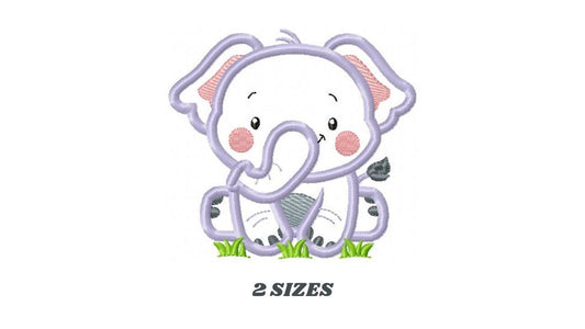 Elephant applique embroidery designs - Safari wild animal machine embroidery pattern - Baby Boy file - Instant digital download pes jef dst