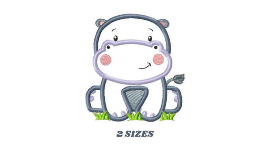 Hippo embroidery designs - Safari embroidery design machine embroidery pattern - Animal embroidery file hippo applique pattern download pes