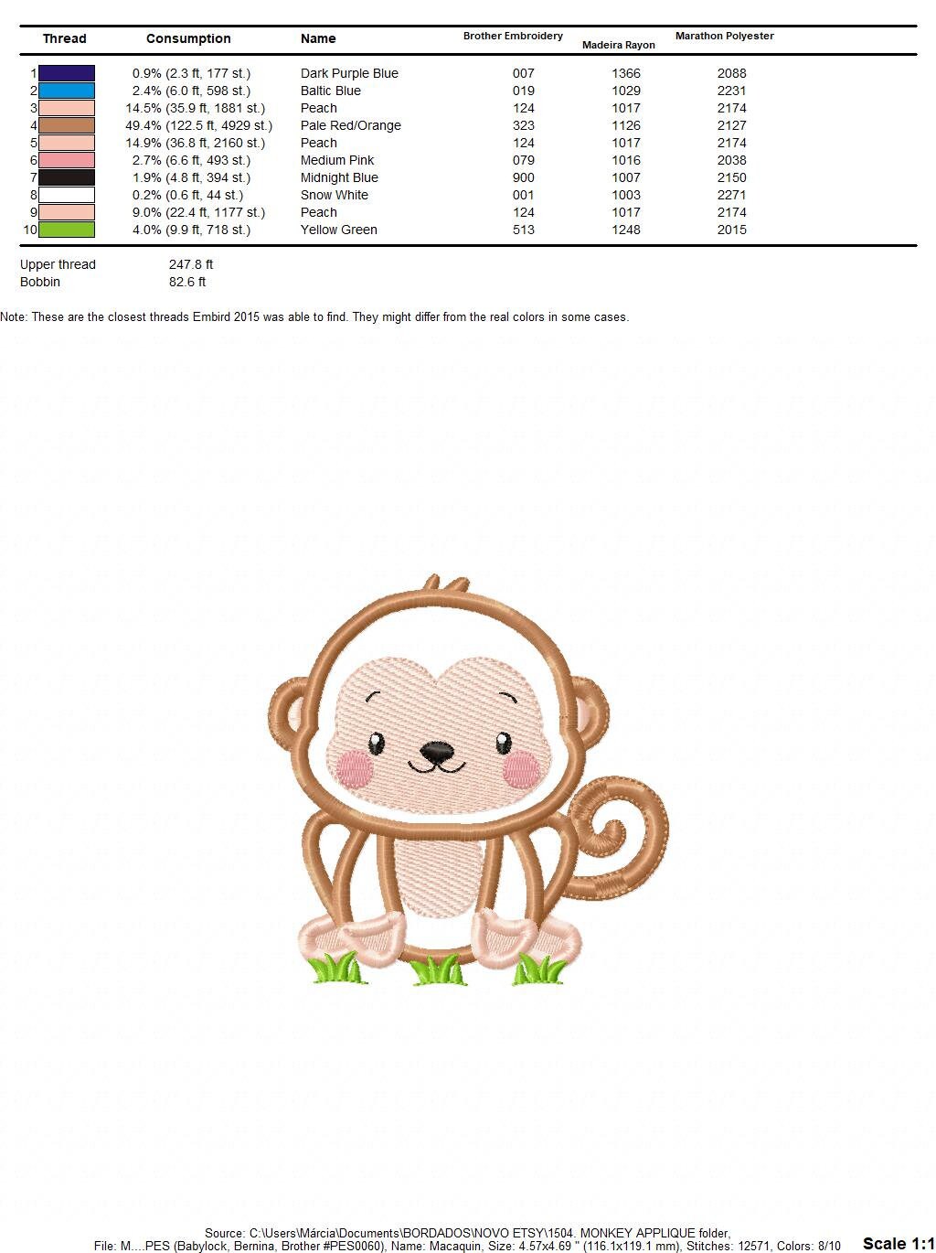Monkey embroidery designs - Safari animal embroidery design machine embroidery pattern -Baby boy Monkey applique - Instant download pes jef