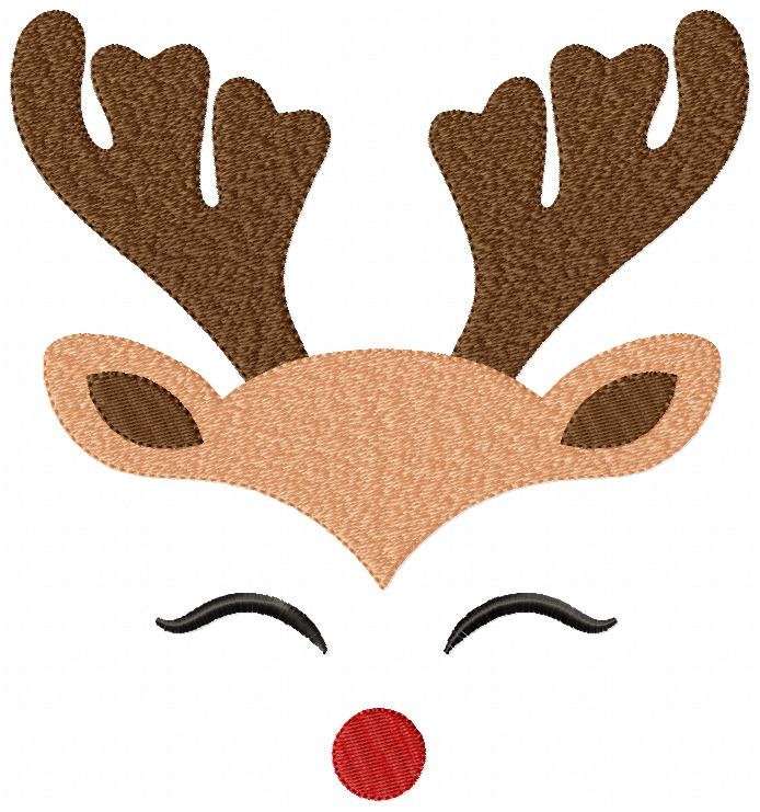 Christmas Rudolf Reindeer Embroidery Design - Xmas embroidery designs machine embroidery pattern - Holiday embroidery file instant download