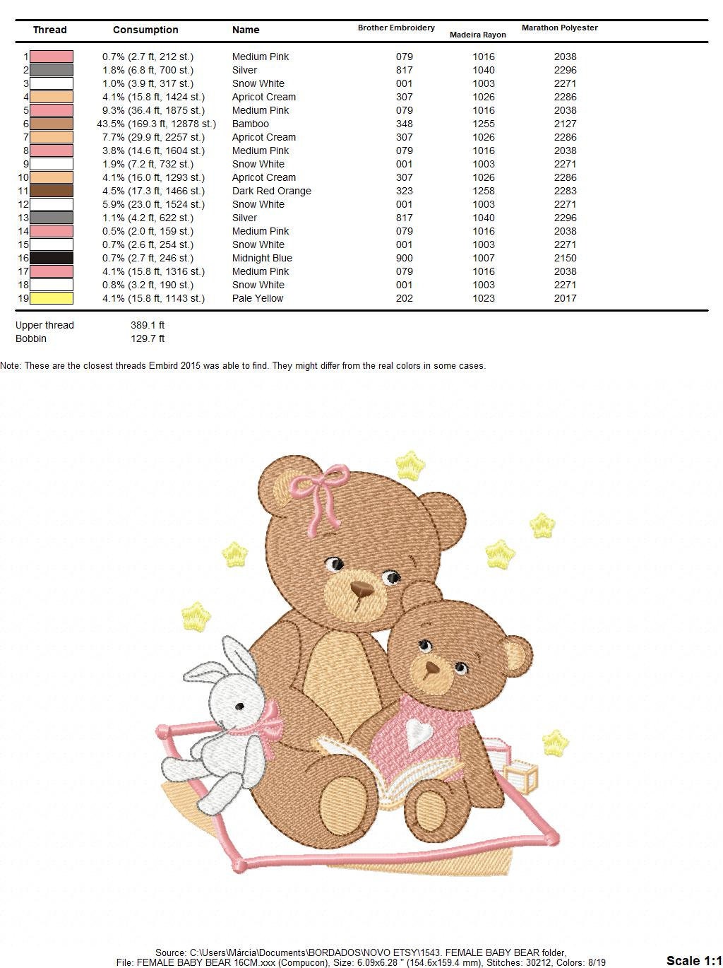 Bear embroidery designs - Teddy embroidery design machine embroidery pattern - Baby Girl embroidery file - instant download bear with garden Marcia Embroidery