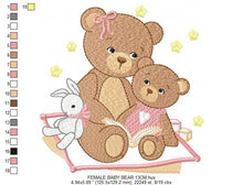 Load image into Gallery viewer, Bear embroidery designs - Teddy embroidery design machine embroidery pattern - Baby Girl embroidery file - instant download bear with garden
