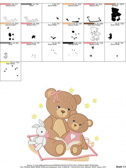 Bear embroidery designs - Teddy embroidery design machine embroidery pattern - Baby Girl embroidery file - instant download bear with garden Marcia Embroidery