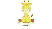 Load image into Gallery viewer, Seating Giraffe embroidery design - Safari Wild Animal embroidery designs machine embroidery pattern - Instant download digital pes jef file
