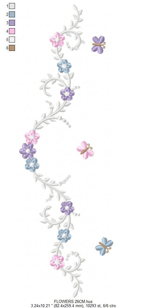 Flower Frame embroidery designs - Delicate Flower embroidery design machine embroidery pattern - Wreath embroidery file - girl embroidery