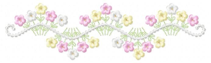 Flower Frame embroidery designs - Floral Divider machine embroidery pattern - Baby girl Kitchen towel file - Instant digital download pes