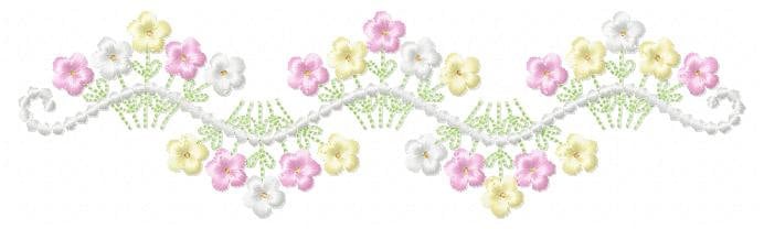 Flower Frame embroidery designs - Floral Divider machine embroidery pattern - Baby girl Kitchen towel file - Instant digital download pes