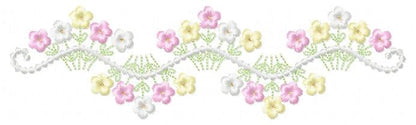 Flower Frame embroidery designs - Floral Divider machine embroidery pattern - Baby girl Kitchen towel file - Instant digital download pes