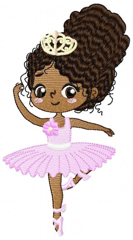 Black Ballerina embroidery designs - Ballet dancer embroidery design machine embroidery pattern - Long Curly hair girl - instant download