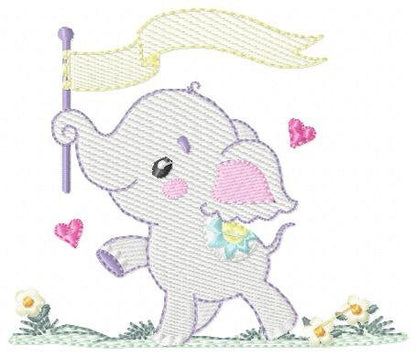 Elephant embroidery designs - Animal embroidery design machine embroidery pattern - Baby boy embroidery file - instant download pes jef vip