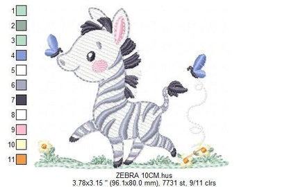 Zebra embroidery designs - Animal embroidery design machine embroidery pattern - Safari embroidery file - instant digital download pes jef